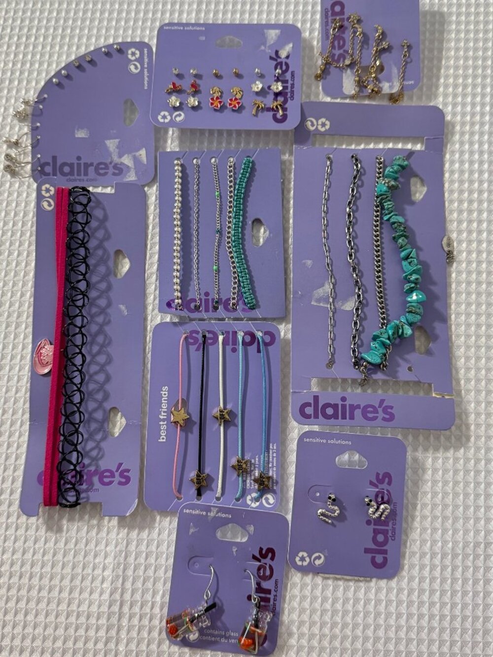 CLAIRE'S Costume Jewelry Bundle Necklaces Bracelets Earrings NWT!